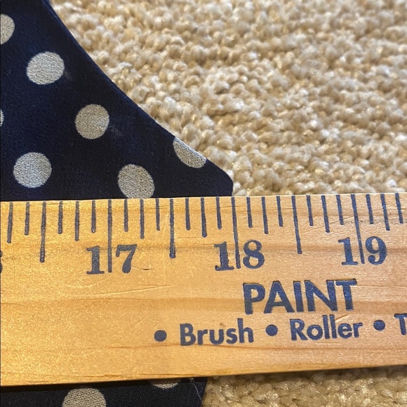 Lauren Ralph Lauren Ruffle Polka Dot Sheer Off the Shoulder Top Navy White XL - Picture 5 of 9